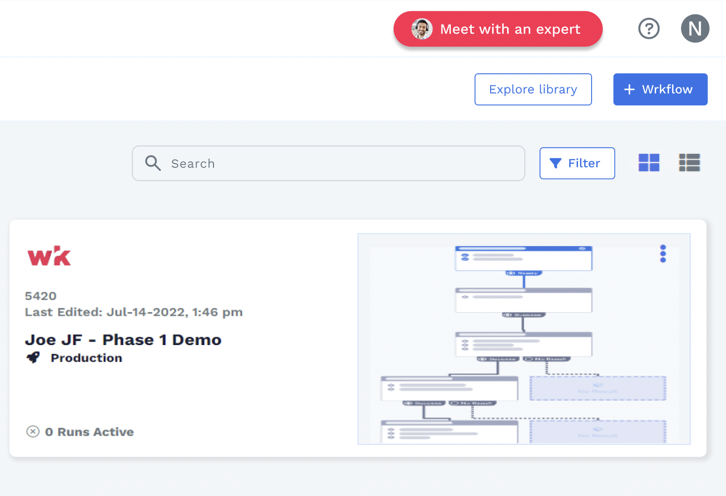 Wrk platform screenshot 1 for wrkflow library