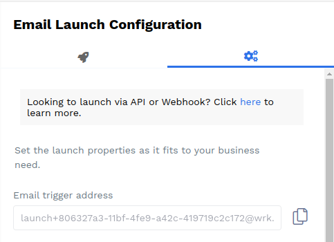 Wrk platform screenshot 4 for email trigger