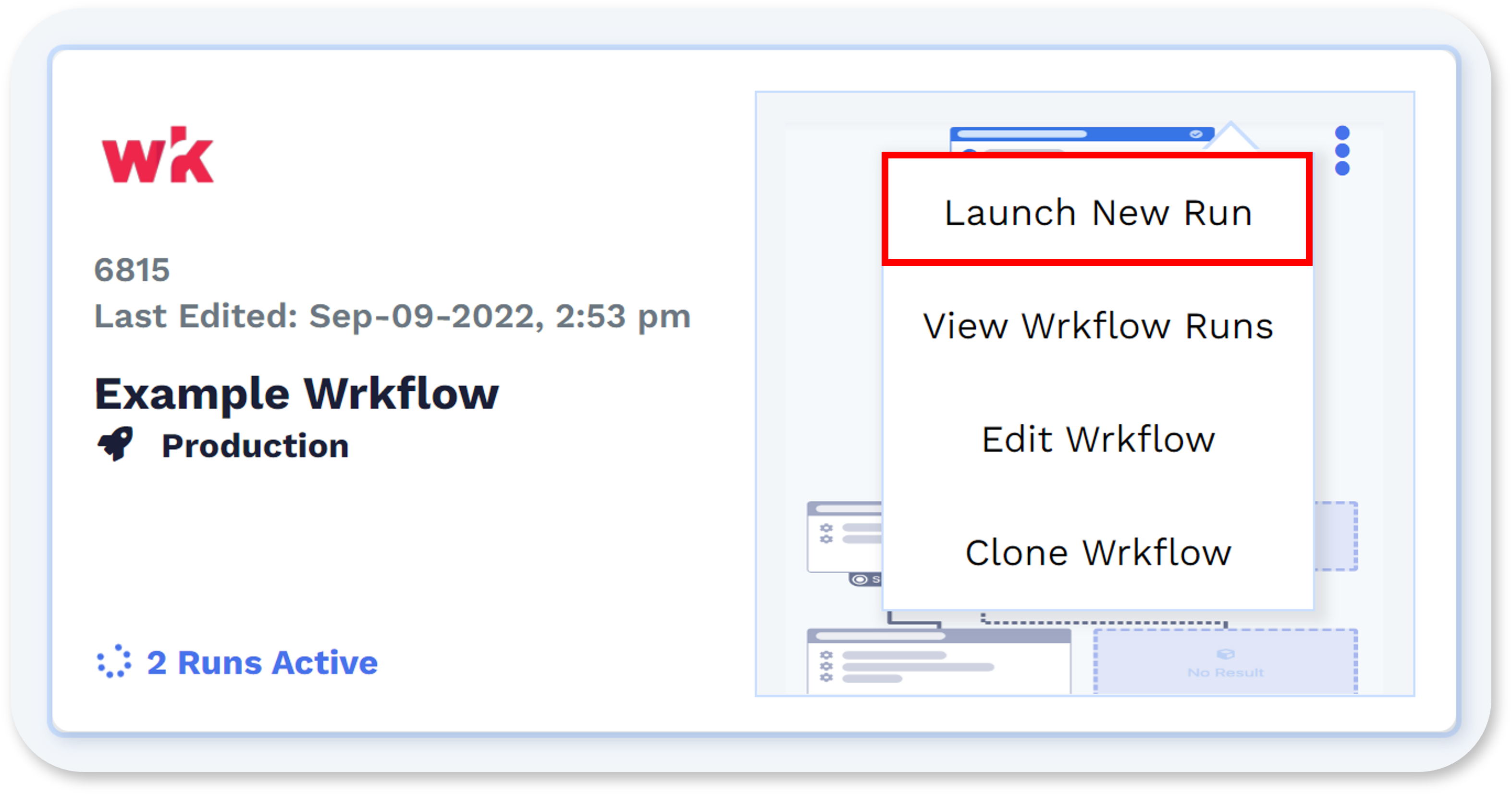 Wrk platform screenshot 1 for how to start a new Launch