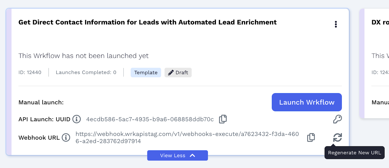 Wrk platform screenshot 4 for webhook trigger