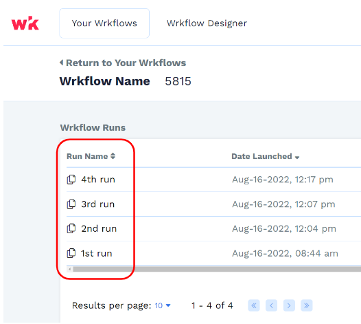 Wrk platform screenshot 2 for what is a Launch name