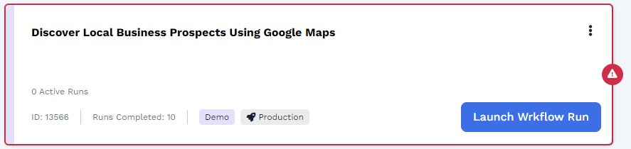 Wrkflow with an error