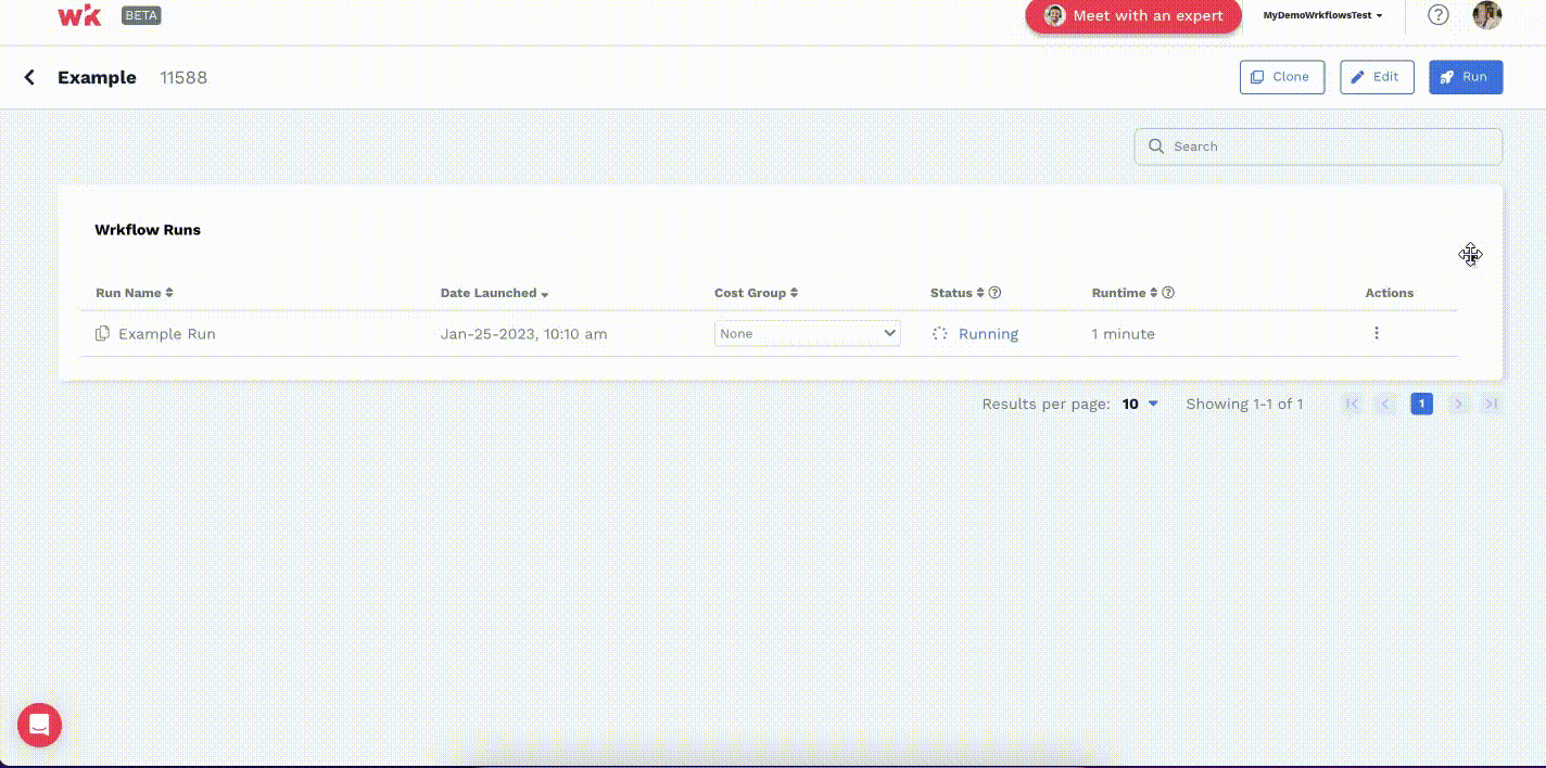 Wrk platform screenshot 3 for Launch status types