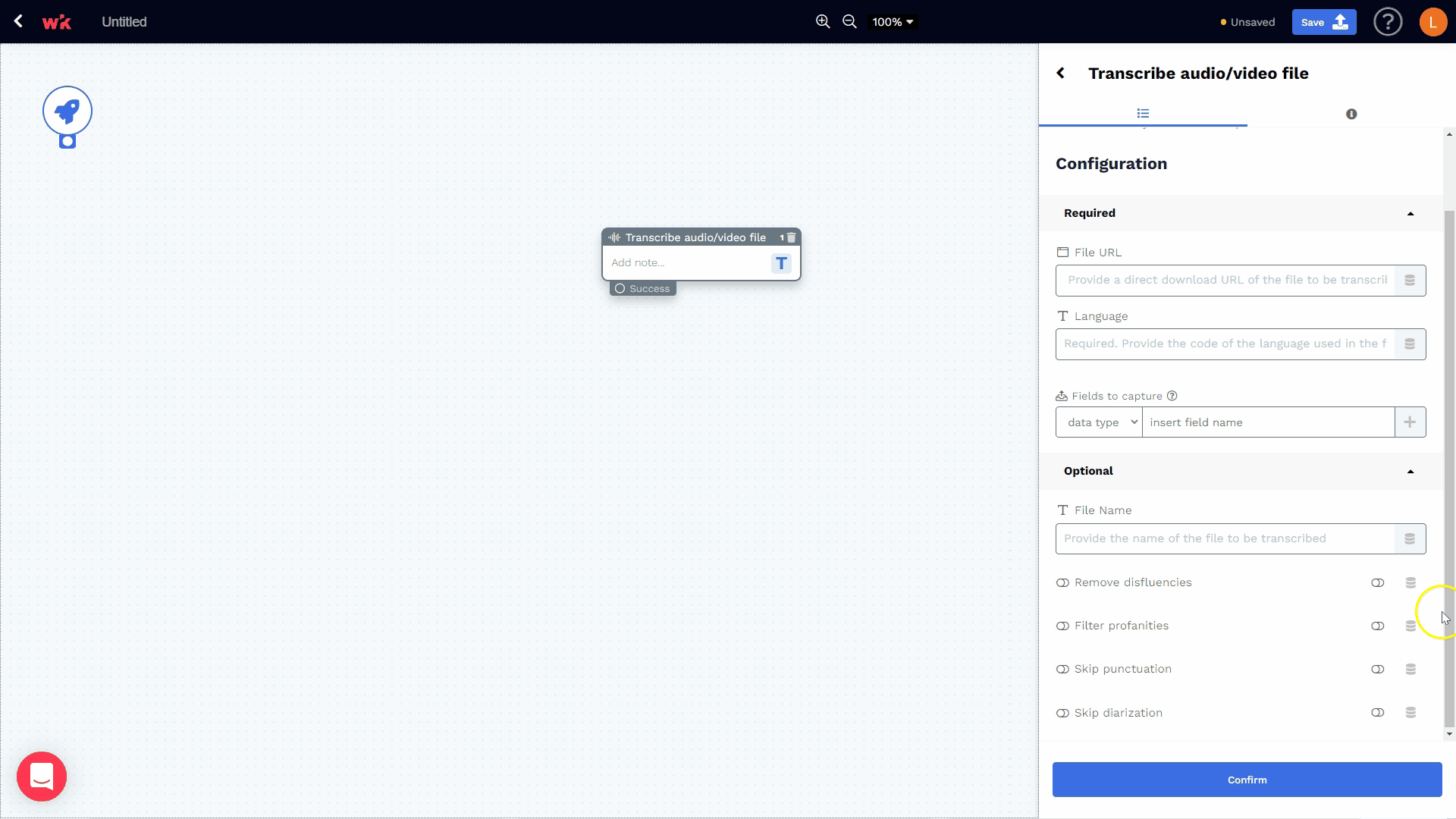 Wrk platform screenshot 6 for input and output data types