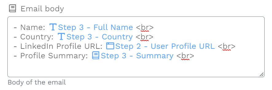 Wrk platform screenshot 3 for wrk action configuration send email to inform
