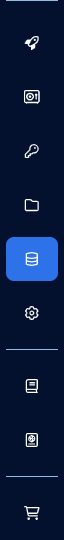Datastore icon highlighted in the platform sidebar
